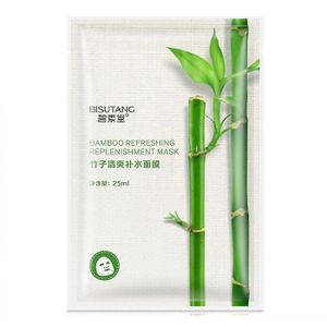 MASQUE VISAGE - PATCH MASQUE VISAGE - PATCH VISAGE--Bambou-Masque Facial hydratant au thé vert, extrait de plante d'aloe Vera, 10 pièces