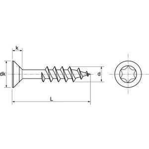 Lot de 100 vis à tête plate avec embout 6 x 180-100 vis pour constructions en bois toutes tailles Vis Torx