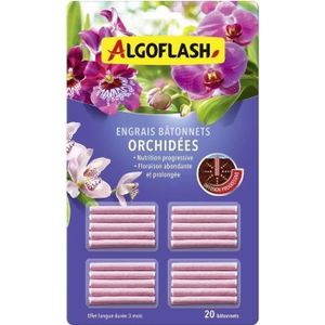 ENGRAIS Engrais pour orchidées - ALGOFLASH - 20 bâtonnets - Action jusqu'à 3 mois