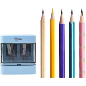 pour les Crayons N ° 2 et Couleur Meafeng Taille-Crayon ÉLectrique Portable Alimentation par 4 × AA ou USB Piles Non Comprises Taille-Crayon Automatique avec Fonction Darrêt automatique 