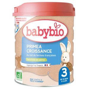LAIT DE CROISSANCE Babybio - Primea 3 - Lait de vache français Bio - 