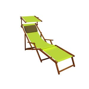 CHAISE LONGUE Chaise longue de jardin vert pistache avec repose-