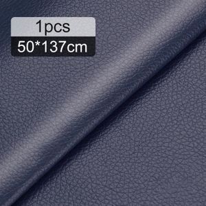 Patch Réparation Cuir OAZ - 10x160 Cm Auto-Adhésif Bleu Marine - Pour Canapé, Siège Auto, Sacs