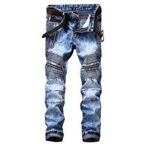 JEANS Boutique Hugo-Plissé Jeans Moto Homme Regular Fit 