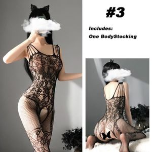 BODY SEXY Body femme,OJBK Lingerie Sexy 16 Types Teddies Body tenue érotique entrejambe ouvert extensible maille corps bas  - Type 3 - 40-70kg