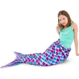 COUVERTURE - PLAID WERNNSAI Couverture Mermaid Tail - Couverture Sirène pour Filles Enfants Adultes Toutes Saisons Molleton de Flanelle Sac de Couc170