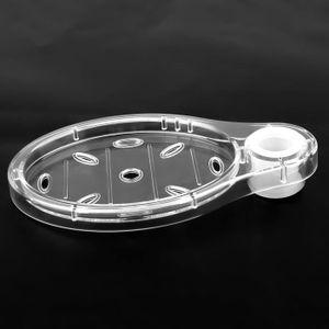 PORTE SAVON Tbest Porte-savon transparent en acrylique rond avec support de tige de levage, accessoires de salle de bain