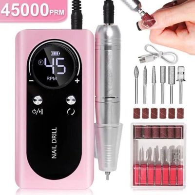 Ponceuse Ongles électrique Professionnelle – 20000 Tr/min – Kit Complet Avec 6 Embouts – Neuf