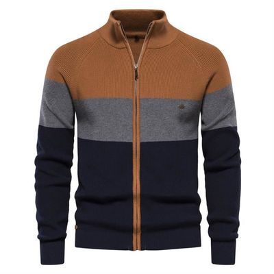 Veste Cardigan Châle Homme Fermeture Éclair – Automne/Hiver 2024, Style Décontracté Confortable