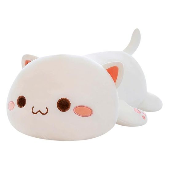 Oreiller en Peluche, Coussin Poupée Chat Mignon, Jouet d'anime Doux Cartoon, Traversin Oreiller de Canapé-lit Sommeil, Décoration Créative, Cadeau pour Enfants Bébé Filles Garçons Anniversaire Noël