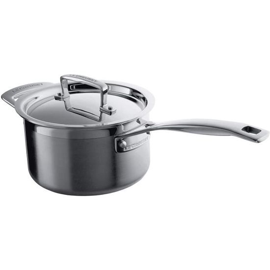Le Creuset Casserole avec Couvercle, Ø 18 cm, Inox 3ply, Capacité 2,8