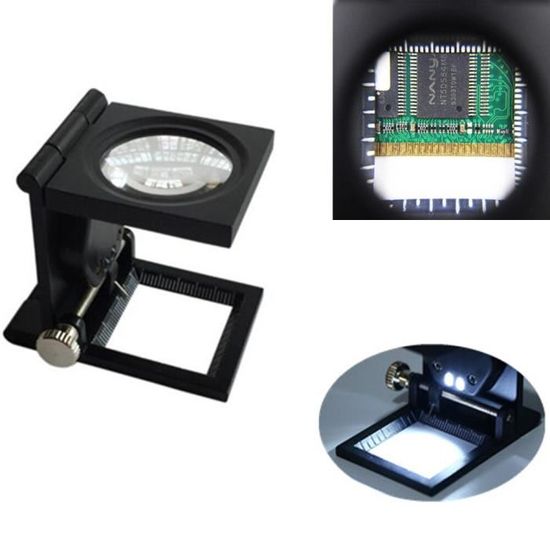 Loupe De Table Compte-Fils Pliable - Grossissement 10x - Alliage Zinc - Pour Bijouterie Horlogerie