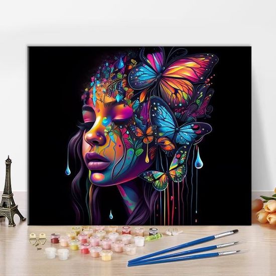 Kit Peinture Par Numéros Adulte – Toile Fleurs 40x50cm Avec Pinceaux Et Peintures Acryliques - 13