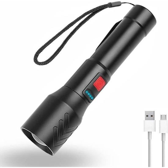 Wind&moon Lampe Torche LED Ultra Puissante Rechargeable,100000 Lumens Lampe De Poche,Flashlight 7 Modes D'éClairage,IPX6 éTanche Pour Camping RandonnéE,Et Urgences