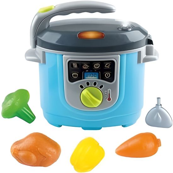 Robot de cuisine Smart Chef + aliments dinette - Bruitage cuisson, fonction vapeur froide - Autocuiseur, Cocotte - Electromenager