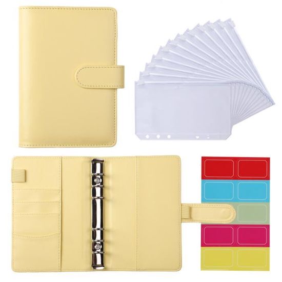 PATIKIL - 2 Carnets Cuir A7 à Anneaux 6 Rings (Vert Avec Papier)