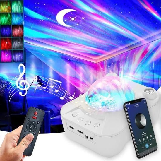 Projecteur LED Aurore Boréale Et Étoiles - 16 Couleurs, Télécommande - Veilleuse Galaxy