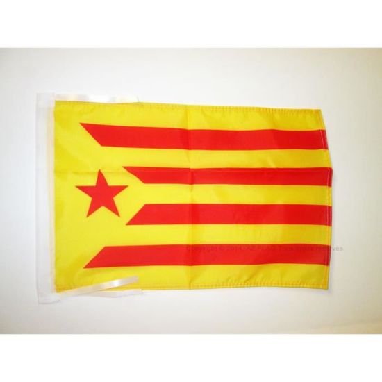 AZ FLAG Drapeau De Voiture Catalogne Estelada Vermella 45x30cm - Carflag Catalan Indépendentiste