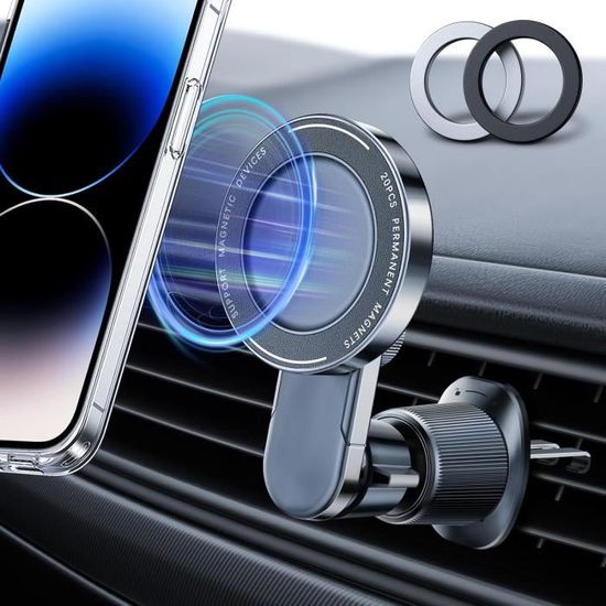Support Magnétique Voiture Pour Téléphone - Ventouse Puissante, Rotation 360°, Aimants N56 - Compatible IPhone/Android