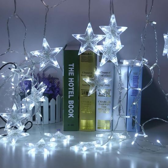 Lumière LED Etoile Noël Décoration Maison Nouvel An Fête Cadeau Excelvan 3M/10FT Blanc V-type Fée Rideau Lumière