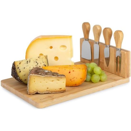 Plateau à Fromage En Céramique Avec Poignée Bambou – Beige