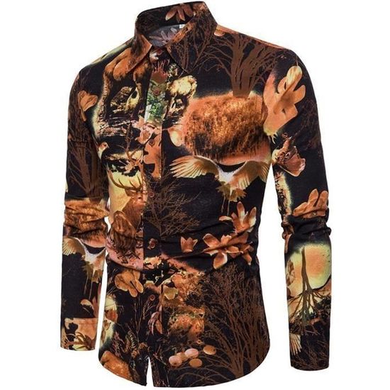 Chemise Homme Diamond Supply Co. Noire à Fleurs, Taille L, Manches Courtes