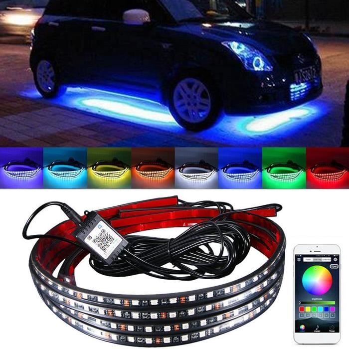 Paddsun Éclairage extérieur LED 8 couleurs pour voiture, fonction active du  son et télécommande sans fil, étanche, application de lu - Cdiscount Maison