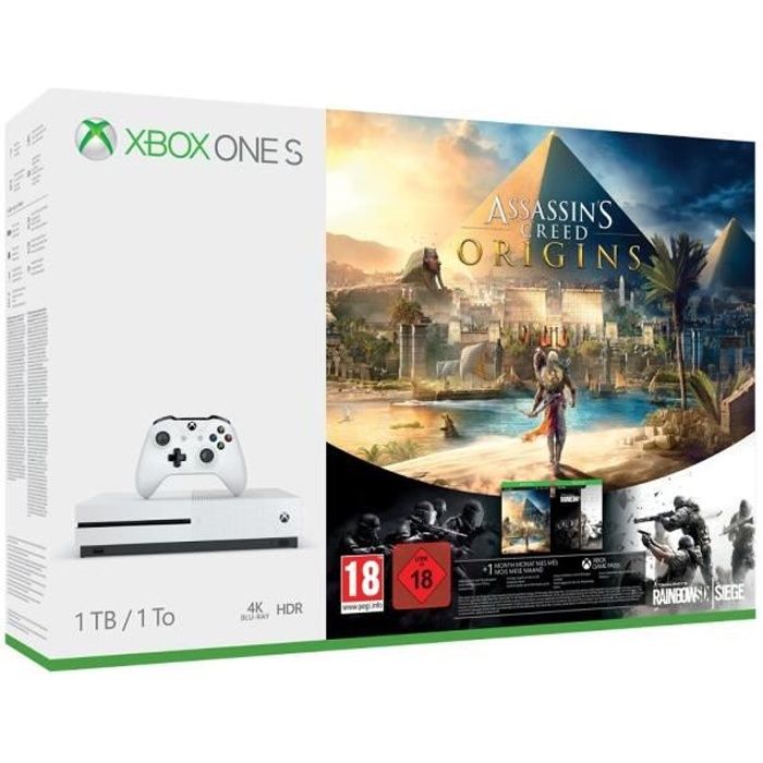 Xbox One S 1 To Assassins Creed Origins + Rainbow Six : Siege