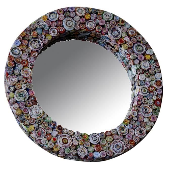 Miroir rond en papier recyclé