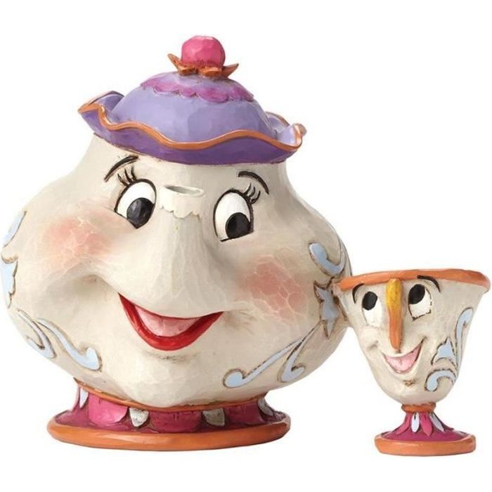 Figurine la Belle et la Bête - Madame Samovar et Zip - Disney Traditions Jim Shore