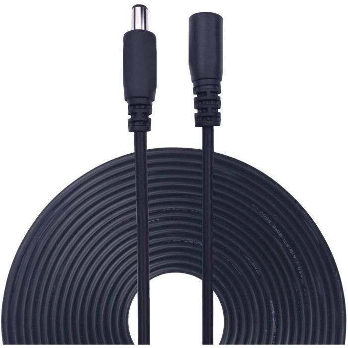 Lonnky Câble d'extension pour caméra de vidéosurveillance, caméra de sécurité IP, DVR Autonome Noir 2,1 mm x 5,5 mm 1720