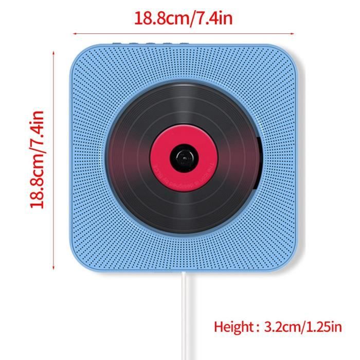 Lecteur CD enfant,Lecteur CD mural Bluetooth 4.2 avec télécommande Boombox Audio sans fil en plastique ABS - Type blue