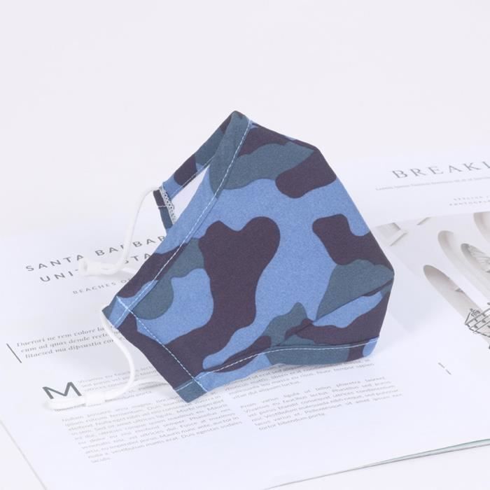 Masque Facial Lavable De Protection Coton Réutilisable Sécurité D'Impression Camouflage Adulte -LYG200529203BU@ma5838