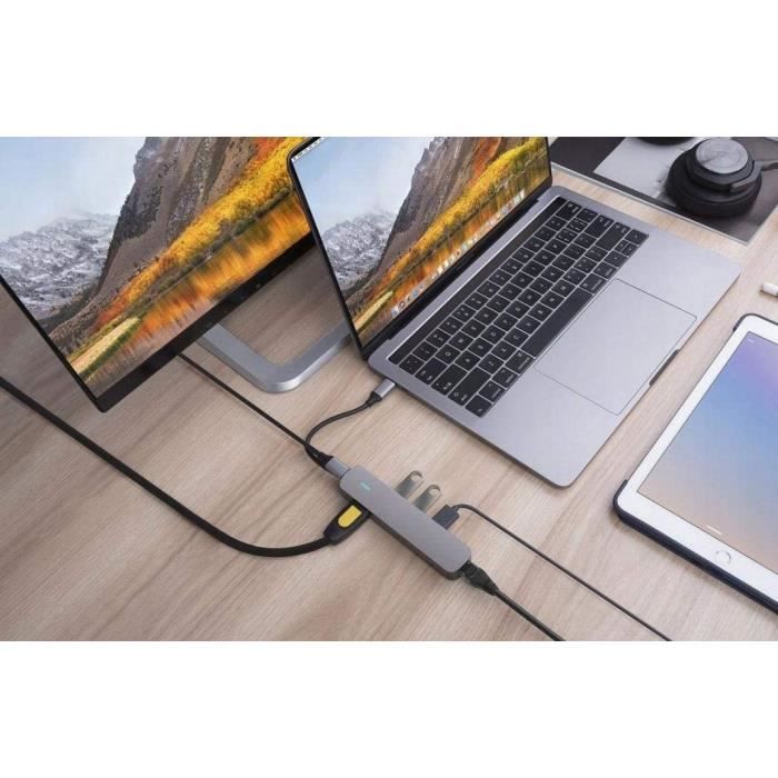 Hubs USB Hyper Hub 6 en 1 ports USB-C USB 3.1 HDMI 4K Ethernet Gigabit – argenté 18512