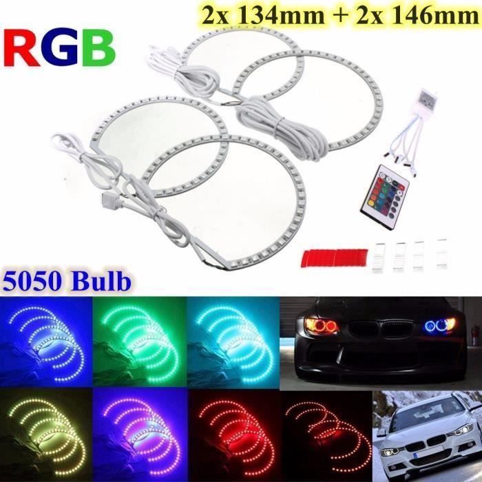BH 4X Multi-Couleur Rgb Led Feu Strobe Angel Eye Télécommande Pr Bmw E46 E36 E38 X5 - BHAVC824A6024