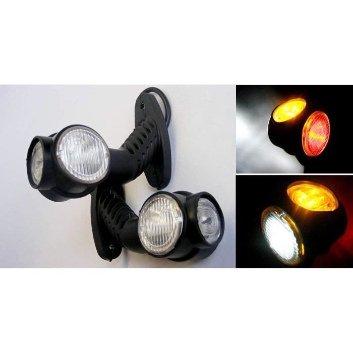 2x LED Contour Feux de Position Récupération Lampes 12/24V E-Mark Camion Remorque Châssis