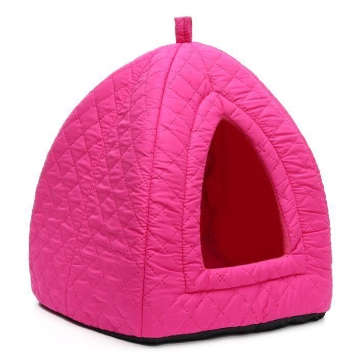 35*35*40CM Chat Chien Yourte Lit Maison Hiver Chaud Doux Détachable Rouge Rose @KK