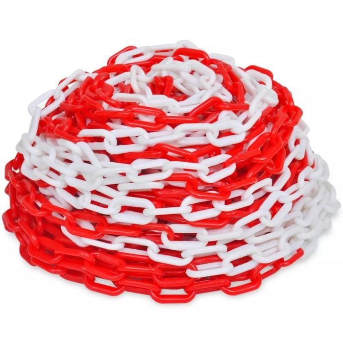 Chaîne de sécurité rouleau chaîne d'avertissement en plastique Rouge et blanc -PAI