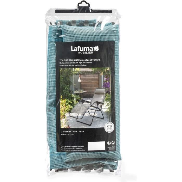 Transat jardin Lafuma Toile Batyline avec têtière pour relax Futura, Couleur: Lac, LFM2676-8553140