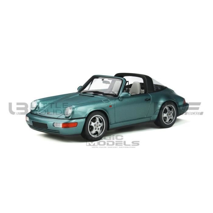 Voiture Miniature de Collection - GT SPIRIT 1/18 - PORSCHE 964 Carrera 4 Targa - 1991 - Turquoise metal - GT805