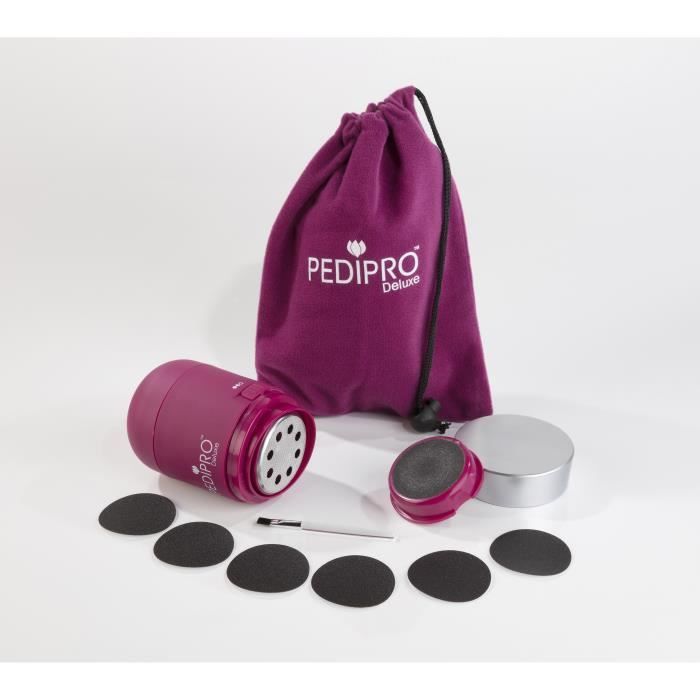 Appareil électrique pour enlever la cornée, appareil de pédicure -PEDIPRO Deluxe-, rose, 12 pièces