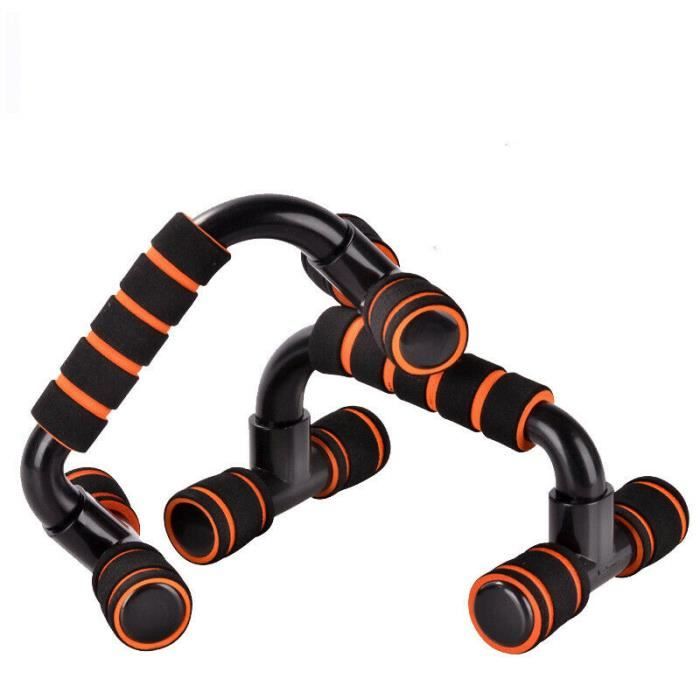 Poignées d'appui pour Pompe/Push-Up Bars Dispositif pour Musculation Orange, Appareil de fitness à domicile push-ups en forme de I