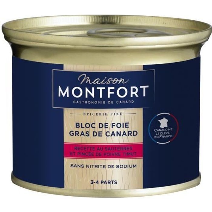 MAISON MONTFORT Foie gras de canard recette au sauternes et pincée de poivre Timut 135g