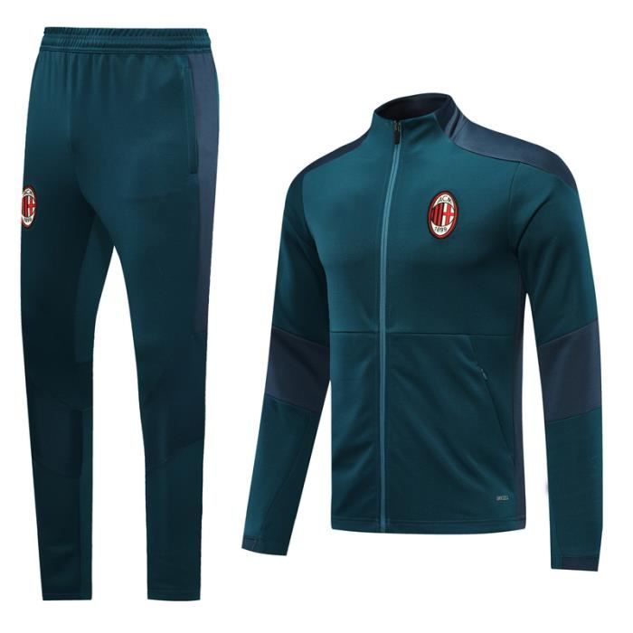 Nouveau Veste à Manches Longues AC Milan Survêtement 2020-2021 Survet Pas Cher Survêtement Training pour Homme