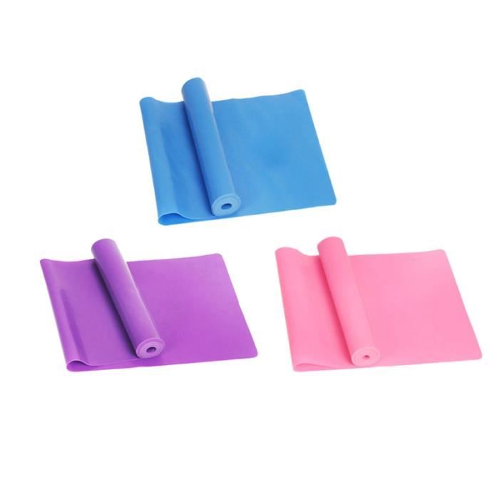 3pcs Fitness Body Building Bandes élastiques de musculation exercice physique pour la thérapie (rose, bleu et violet)