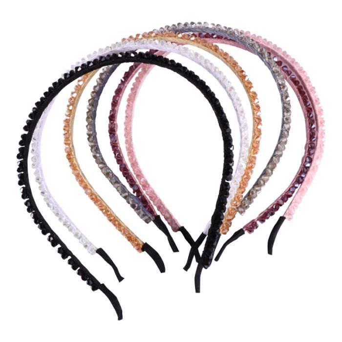 6pcs cerceau de imitation cristal de perles à tricoter à la main bandeau pour BANDEAU - SERRE-TETE - HEADBAND - HAIRBAND