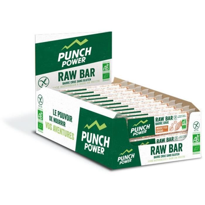 PUNCH POWER - RAW BAR Noisette Cacao cru - Présentoir 20 barres
