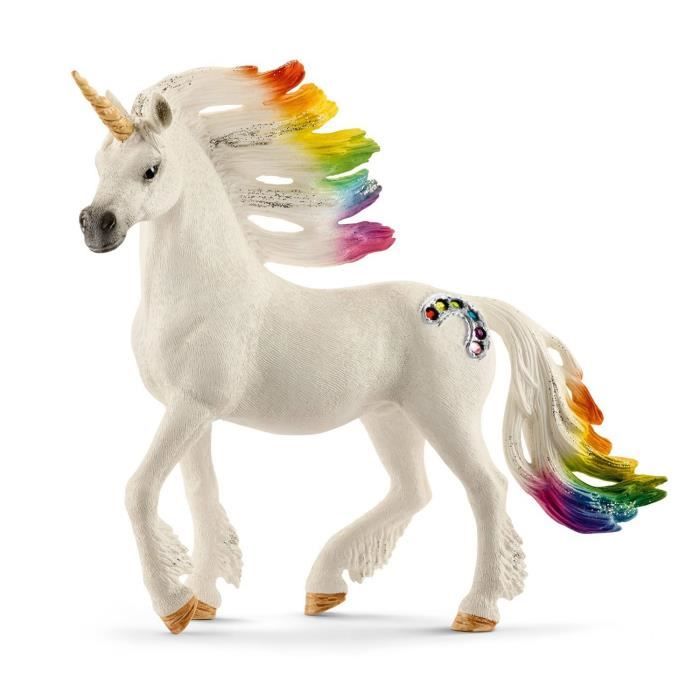 Schleich Figurine 70523 - Bayala Elf Monde des Elves - Licorne arc-en-ciel, mâle