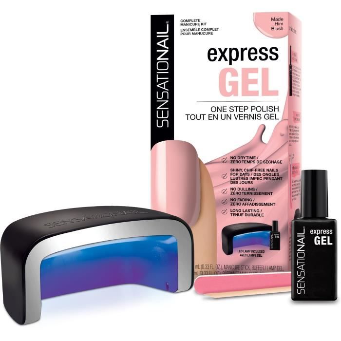 SENSATIONAIL Starter Kit Express Gel vernis gel semi-permanent Made Him Blush 3en1 - Rose
