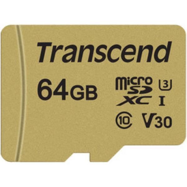 TRANSCEND Carte SD 64GB UHS-I U3 microSD - Avec adaptateur MLC